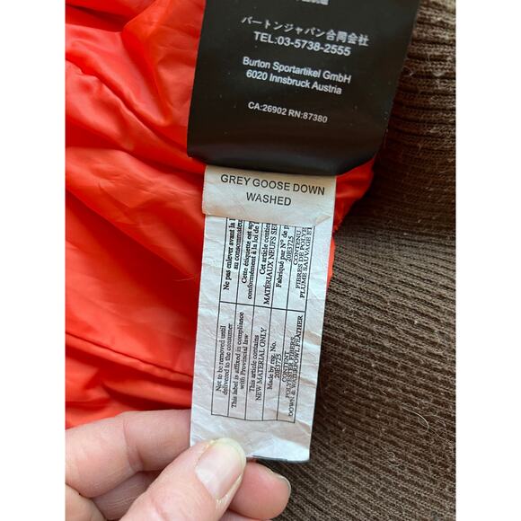 L.A.M.B. Burton women's small orange army green bomber puffy jacket snowboard - Picture 8 of 14